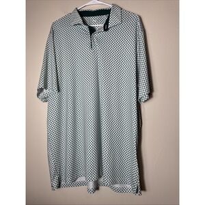 Puma Polyester Caddie Golf Polyester Polo Cat Logo On Back Xl Green Floral